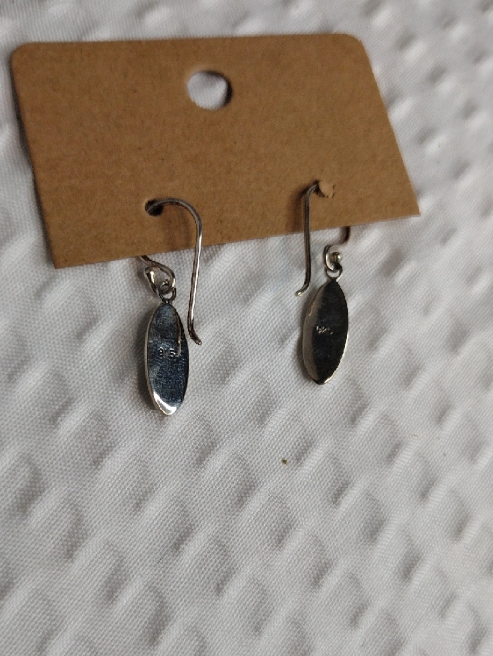 Sterling Silver Drop Mother-of-Pearl Dangle Earrings - Picture 5 of 5